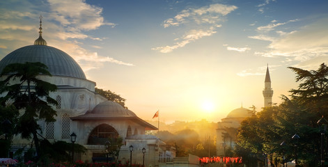 Wall Mural - Mosque at sunset