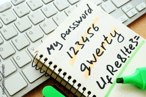 Fotomural Password management. Weak and strong password.