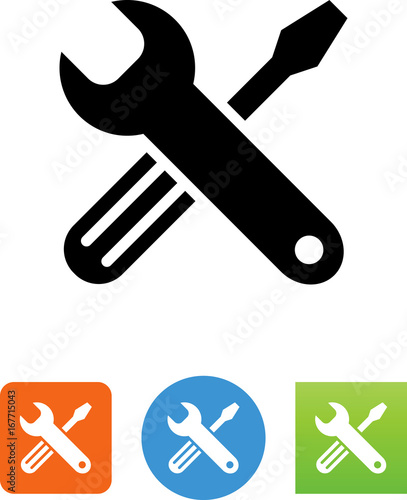 Fotografía Tools Crossed Icon - Illustration