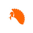 Logo and symbol of a turkey for Thanksgiving.