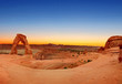 Panoramic view of Delicate Arch in Arches National Park, Utah, U.S.A.