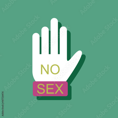 Flat Icon Design No Sex Hand Sign In Sticker Style Buy This Stock Vector And Explore Similar 