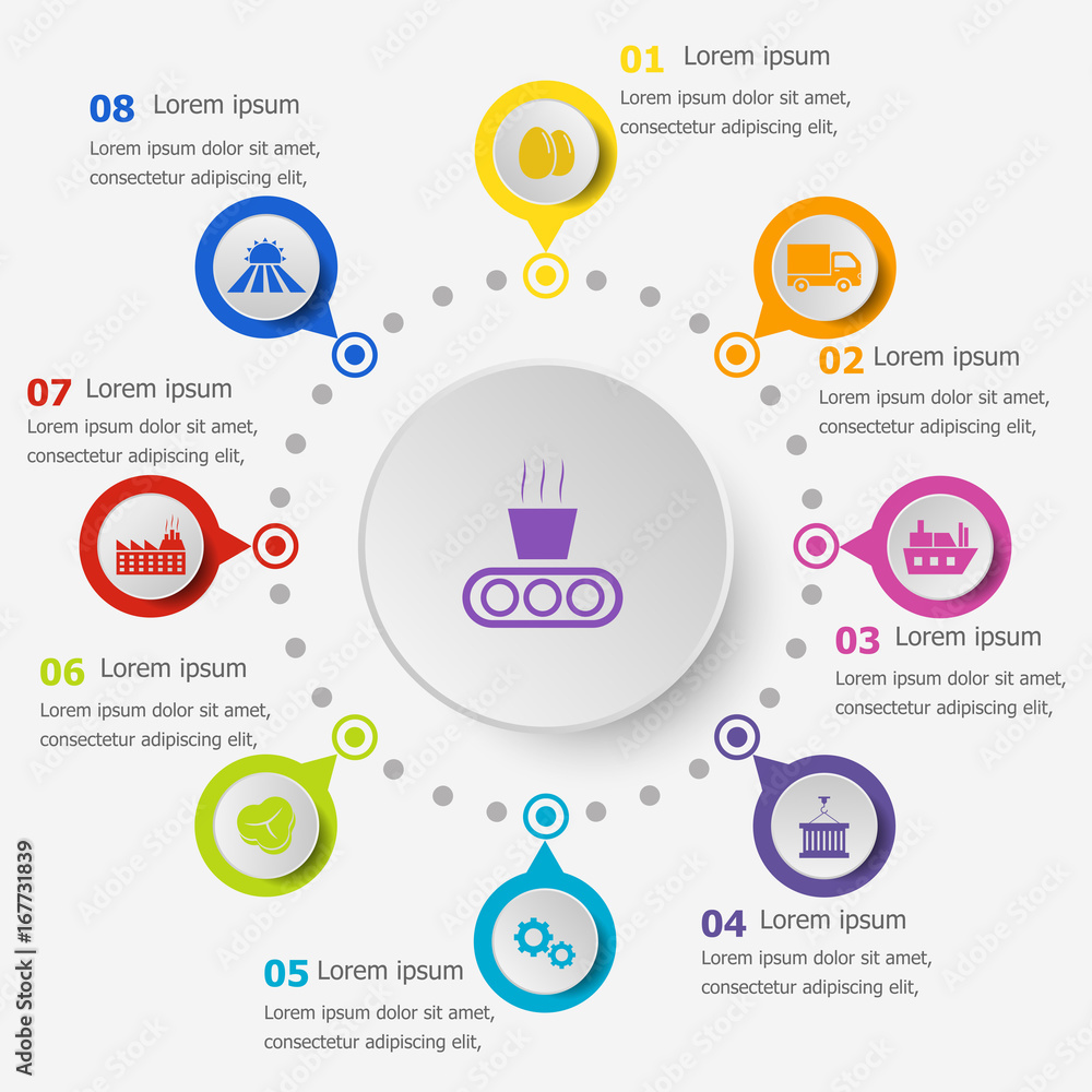 Infographic template with supply chain icons Stock Vector | Adobe Stock