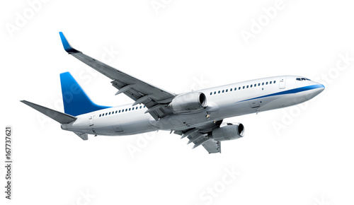 Fotografiet  Airplane isolated on white background