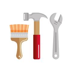 Wall Mural - tools repair support equipment work objects vector illustration