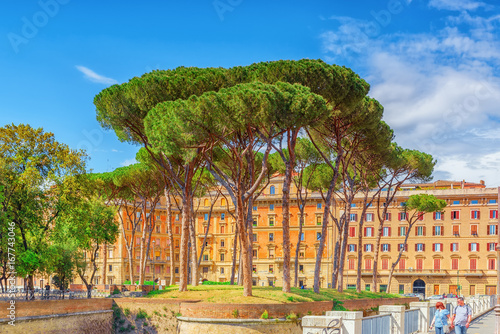 Adrian Park (Parco Adriano) near The Castle of Saint Angel (Castel Sant'Angelo) плакат