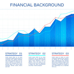 Poster - Growth chart economy concept. Statistics business graph vector financial markets background