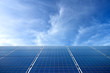 Solar panel (photovoltaic) on blue sky background