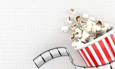 Canvas Print - Popcorn with film strip