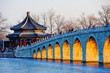 The summer palace and seventeen arch bridge scenery in Beijing,China.
