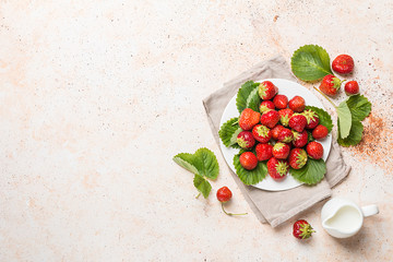 Heap of fresh strawberries