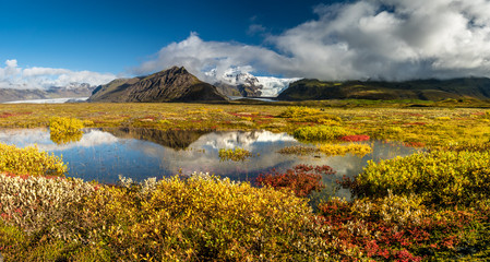 Wall Mural - Farbenprächtige Herbst-Landschaft im Skaftafell Nationalpark, Südisland