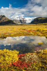 Wall Mural - Farbenprächtige Herbst-Landschaft im Skaftafell Nationalpark, Südisland