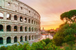 View on colosseum at sunset time. 