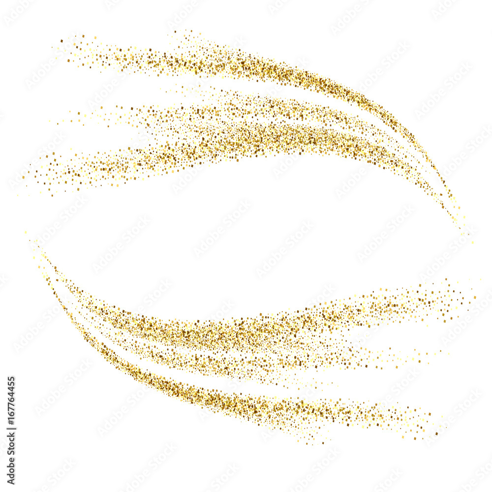 Vector gold glitter waves abstract background. Sequins wave on a white background. - obrazy, fototapety, plakaty 