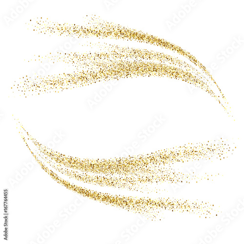 Vector gold glitter waves abstract background Poster Mural XXL