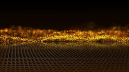 Wall Mural - circular perforated plate with particle fiery flames in slow motion. ultra high definition 4k seamle