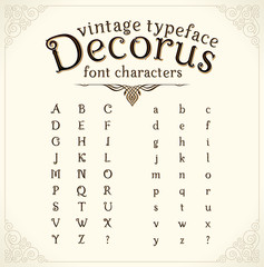 Poster - Vintage decorative font with shadow called 