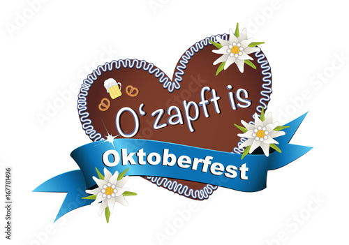 Oktoberfest Lebkuchenherz Mit Banderole O Zapft Is Vektor Illustration Isoliert Auf Weissem Hintergrund Buy This Stock Vector And Explore Similar Vectors At Adobe Stock Adobe Stock