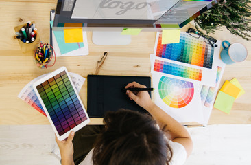 woman working at design studio