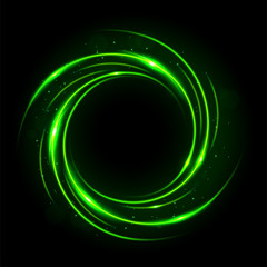 Wall Mural - Round green light twisted, Suitable for product advertising, product design, and other. Vector Illustration