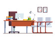 © iconicbestiary - Boss office room with computers on desktop