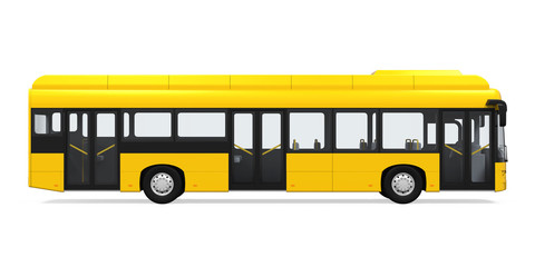 Wall Mural - Yellow City Bus Isolated