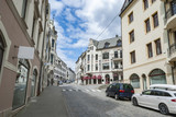 Fototapeta Miasto - Street in Alesund in Norway in summer