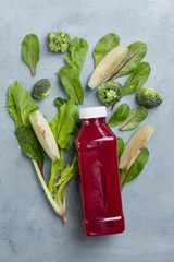 Poster - Fruit and vegetables juice in bottle