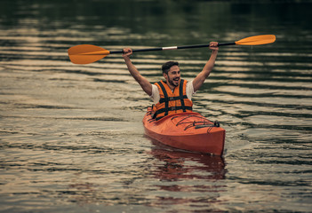 Wall Mural - Man and kayak