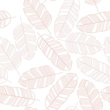 Seamless Pattern With Pink Leaves On White Background