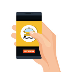 Wall Mural - online taxi service smartphone application transport vector illustration