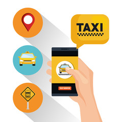 Wall Mural - taxi service app smart transport travel vector illustration