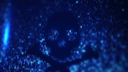 Wall Mural - internet piracy and malware concept. computer generated seamless loop animation 4k uhd (3840x2160)
