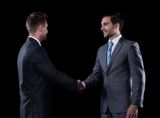 handshake business partners at the meeting