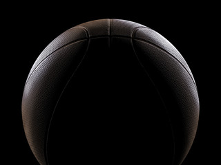 Poster - Basketball close-up on black background