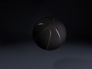 Metalic Basketball close-up on studio background