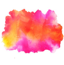 Colorful Abstract Watercolor Texture Stain With Splashes And Spatters. Modern Creative Watercolor Background For Trendy Design.