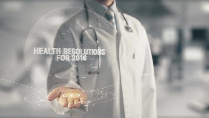 Canvas Print - Doctor holding in hand Health Resolutions for 2016