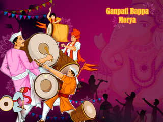 Poster - Lord Ganpati for Happy Ganesh Chaturthi festival celebration of India