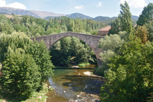 Old Bridge Of Sant Joan De Les Abadesses, Ripolles, Girona Province, Catalonia,Spain