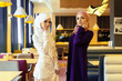 Two beautiful Muslim women in modern oriental clothes
