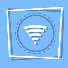 Wifi Icon Wireless Internet Connection Web Button Flat Vector Illustration