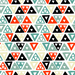 Canvas Print - Vector handdrawn tribal geometric pattern. 