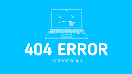 Wall Mural - 404 error with icon notebook error