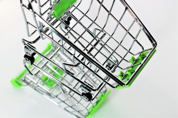 An image of a isolated shopping cart with shadow