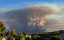Huge Mushroom Cloud Of Smoke From Wildfire