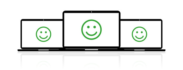 Canvas Print - Laptop Banner - Smiley glücklich