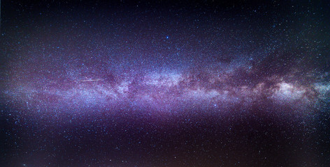 Wall Mural - a meteor or shooting star streaks through the milky way during the 2017 perseid shower.