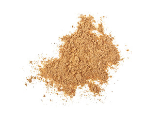 Wall Mural - Cinnamon powder isolated on white background, top view